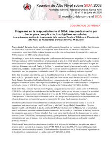 Progresos en la respuesta frente al SIDA: aún queda mucho por