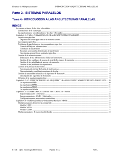 Tema 4.- INTRODUCCIÓN A LAS ARQUITECTURAS PARALELAS.