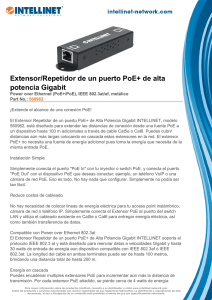 Extensor/Repetidor de un puerto PoE+ de alta potencia Gigabit