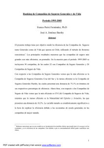 Ranking Compa&ntilde;ias de Seguros