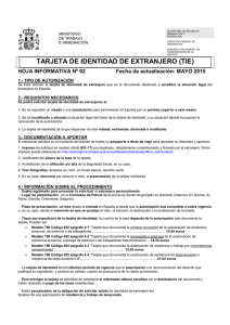 TARJETA DE IDENTIDAD DE EXTRANJERO (TIE)