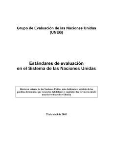 Estándares de evaluación en el Sistema de las Naciones Unidas
