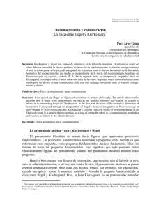 Reconocimiento y comunicaci&oacute;n La &eacute;tica entre Hegel y Kierkegaard