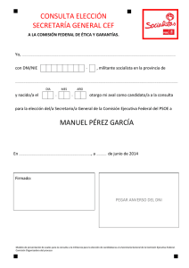 Aval individual para Manuel Pérez García