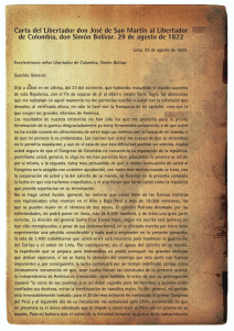 Carta del Libertador don José de San Martín al