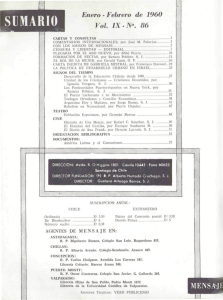 SUMARIO Enero - Febrero de 1960 Vol. 1X-1S°. 86