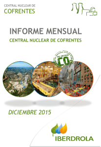 informe mensual - Central Nuclear de Cofrentes