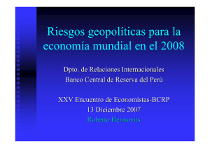 Amenazas Geopolíticas a la Economía Internacional en el 2007