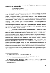 La Influencia de los Colegios Mayores Españoles en la Fundación y