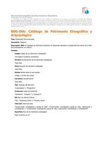 BDG-06b: Catálogo de Patrimonio Etnográfico y Arqueológico