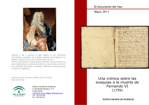 Una crónica sobre las exequias a la muerte de Fernando VI