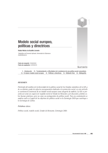 Modelo social europeo, políticas y directrices