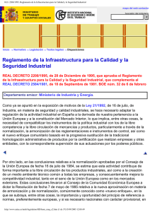 R.D. 2200/1995. Reglamento de la Infraestructura para la Calidad y