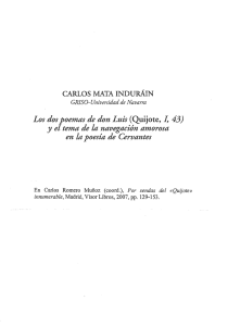 Los dos poemas de don Luis (Quijote, L 43) Y el tema de la