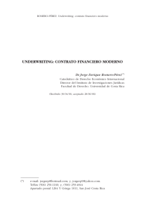 underwriting: contrato financiero moderno
