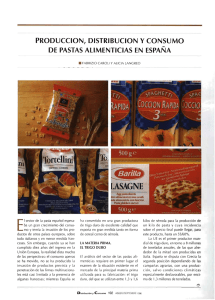 Producción, distribución y consumo de pastas alimenticias en España