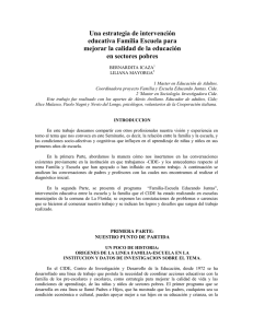 Una estrategia de intervenci&oacute;n educativa Familia