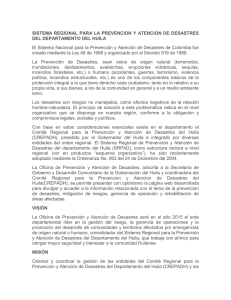 SISTEMA REGIONAL PARA LA PREVENCION Y ATENCION DE