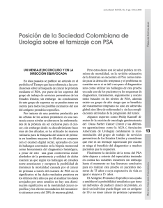 Posición de la Sociedad Colombiana de Urología sobre el tamizaje