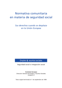 Normativa comunitaria en materia de seguridad social