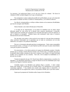 Comité de Negociaciones Comerciales Declaración de Colombia