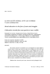 La educación moral ante las guerras y los conflictos