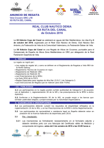 REAL CLUB NAUTICO DENIA XX RUTA DEL CANAL de Octubre