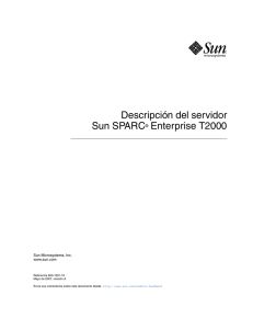 Descripción del servidor Sun SPARC Enterprise T2000