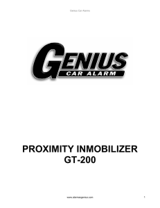 Inmobilizer Genius GT200a - Alarmas digitales Genius
