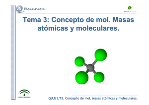Tema 3: Concepto de mol. Masas atómicas y moleculares.