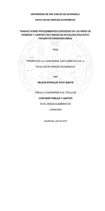 trabajo sobre procedimientos convenidos en las áreas de ingresos y