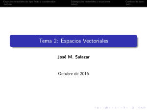 Tema 2: Espacios Vectoriales