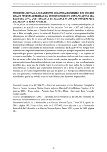 sucesión legítima. los parientes colaterales dentro del cuarto grado