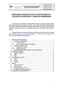 cómo buscar indice de citas, factor de impacto y