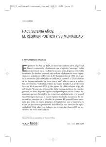 Hace setenta años. El régimen político y su mentalidad