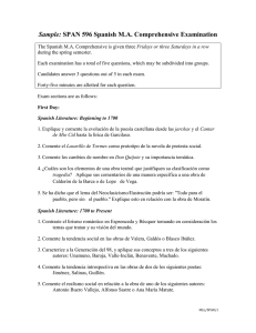Sample: SPAN 596 Spanish M.A. Comprehensive Examination