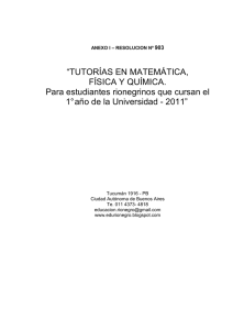 00903-11 TUTORIAS EN MATEMATICAS, FISICA Y QUIMICA