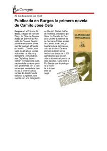 Publicada en Burgos la primera novela de Camilo José Cela