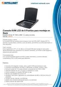 Consola KVM LCD de 8 Puertos para montaje en Rack