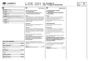 LCK 321 0.2 – 6.0 mg/L Fe 0.24 – 7.2 mg/L Fe (Crack-Set)
