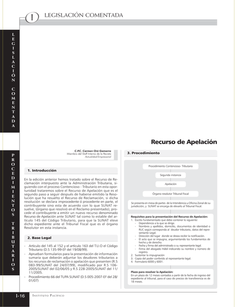 Recurso De Apelación - Actualidad Empresarial