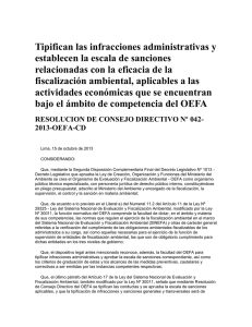 Tipifican las infracciones administrativas y establecen la