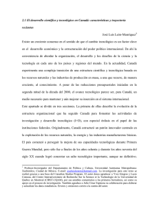 2.1 El desarrollo científico y tecnológico en Canadá: características