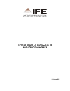 informe sobre la instalación de los consejos locales