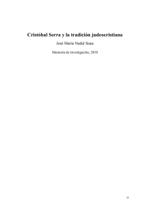 Cristóbal Serra y la tradición judeocristiana
