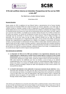 El fin del conflicto interno flicto interno en Colombia: Perspectivas de