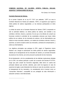 COMISION NACIONAL DE VALORES. OFERTA PUBLICA