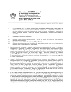 Observaciones del ACNUR acerca de la propuesta de la Comisión