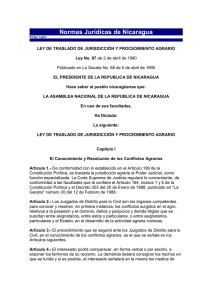 Ley No. 87 Traslado de Jurisdicción y Procedimiento Agrario