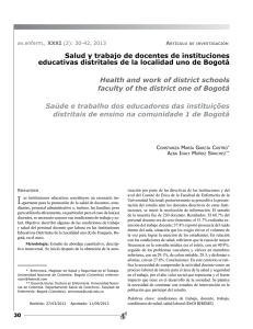 Salud y trabajo de docentes de instituciones educativas distritales
